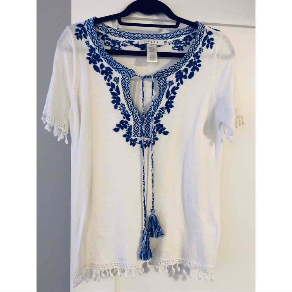 Hiche Cotton Embroidered Top XS